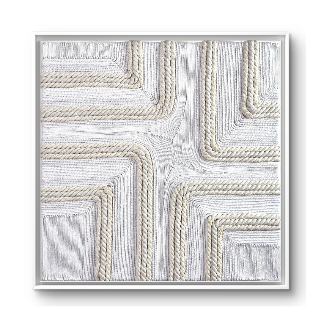 Handmade woven fiber artwork