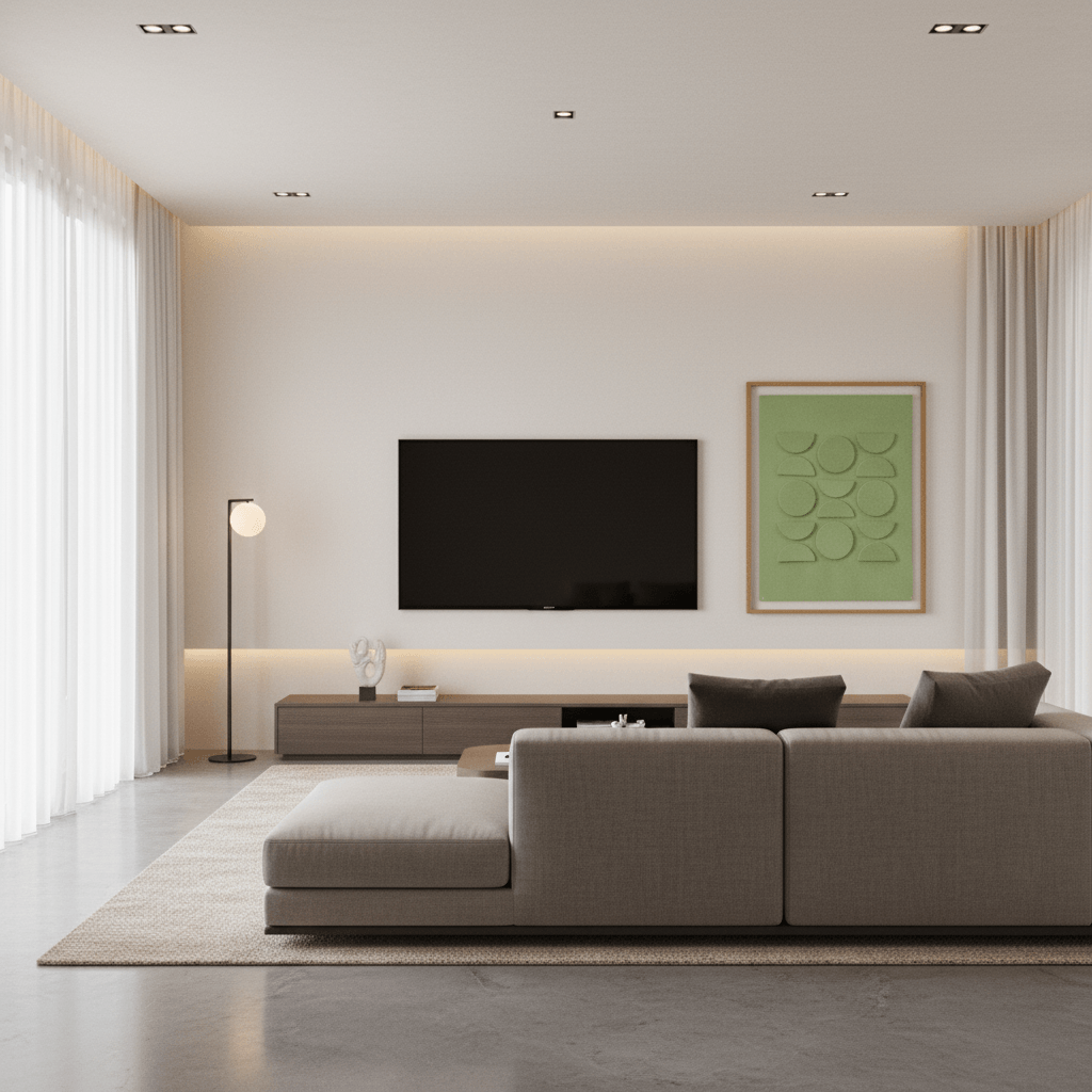 Verdant Rhythm – Frameless Geometric Wall Art Sharjah UAE 100 × 76 cm