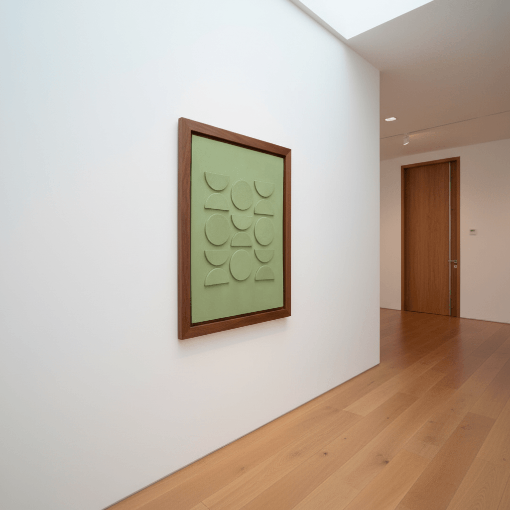 Verdant Rhythm – Frameless Geometric Wall Art Sharjah UAE 100 × 76 cm