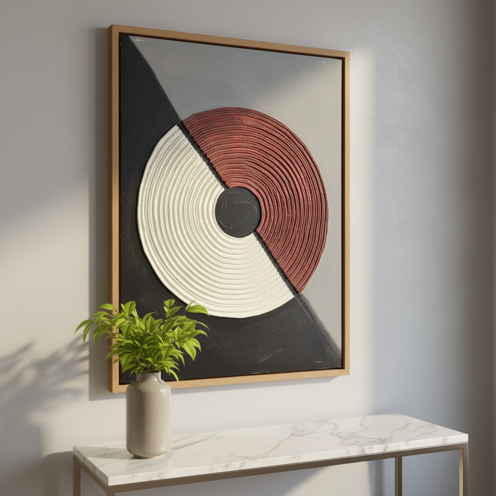 Earthbound Harmony – Modern Geometric Handcrafted Wall Art 100 × 76 cm