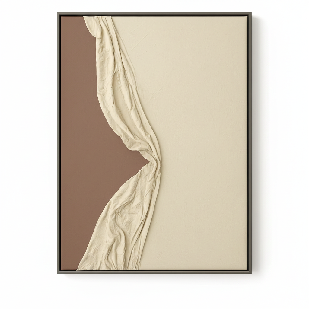 Whispers in Fabric – Modern Abstract Wall Art UAE 76*100cm