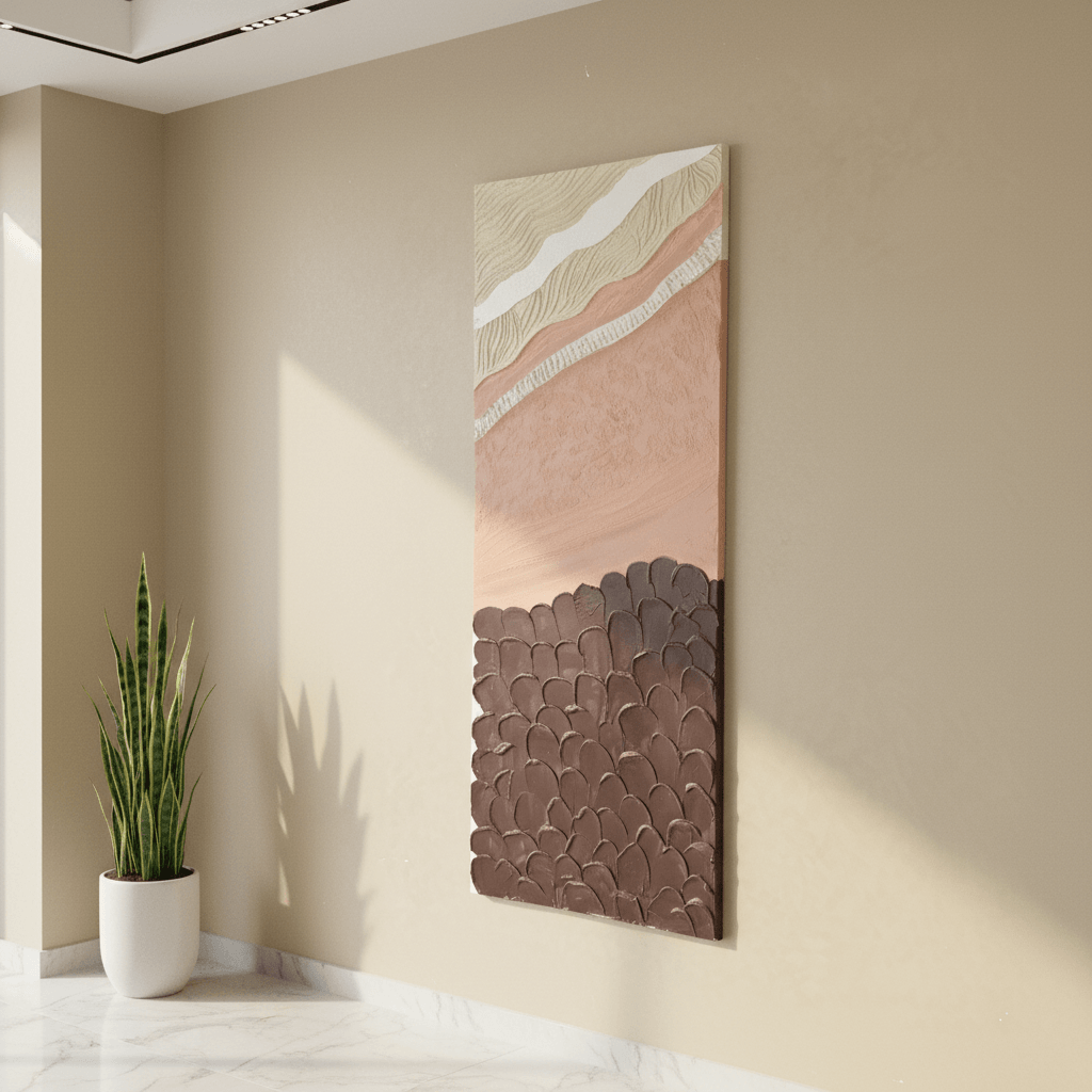 Strata of the Earth – Handcrafted Sculptural Wall Art UAE 150 × 60 cm (A)