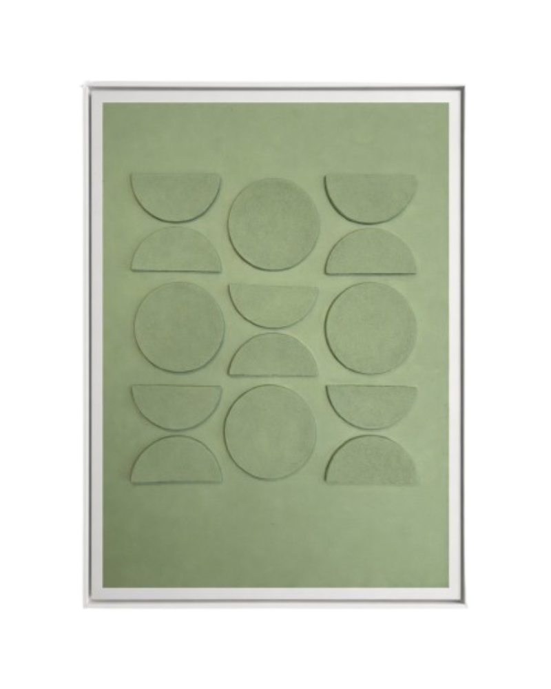 Verdant Rhythm – Frameless Geometric Wall Art Sharjah UAE 100 × 76 cm