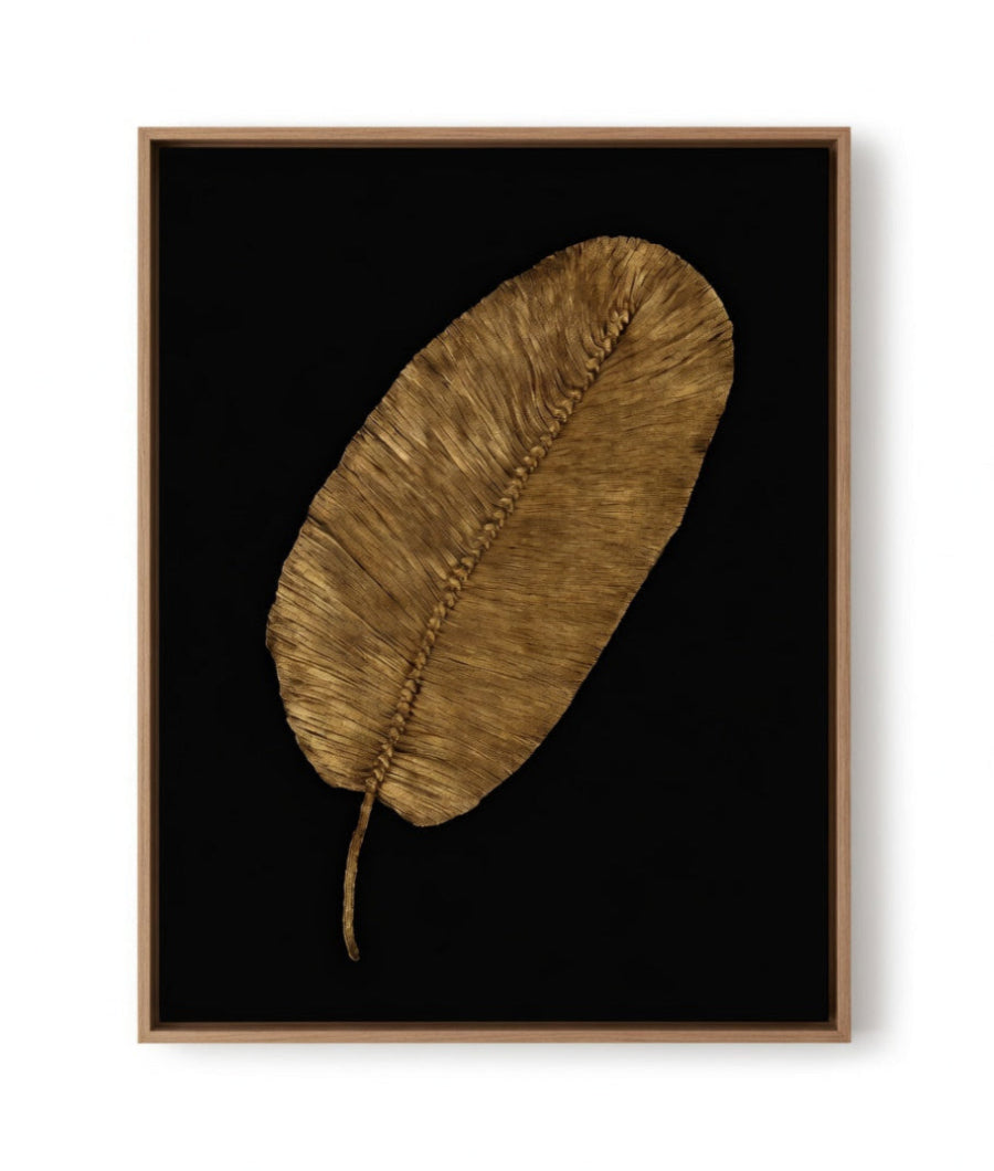 Golden Plume Canvas Macrame Wall Art UAE 80 × 60 cm