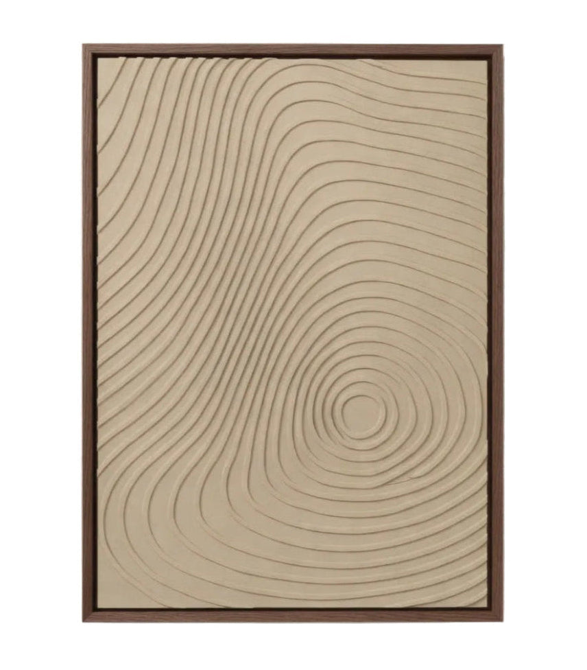 The Beige Orbit Contours | Minimal Textured Wall Art Dubai 80 × 60 cm