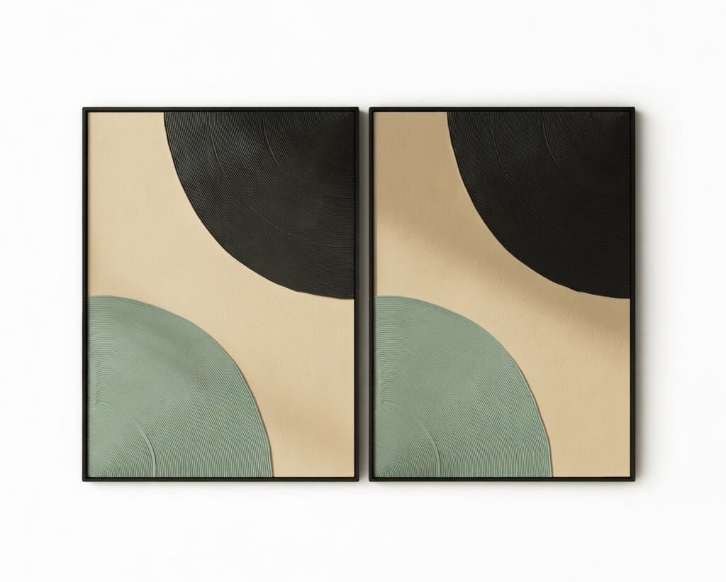 Calm of the Land & Timeless Terrain – Textured Canvas Wall Art Set (A,B)