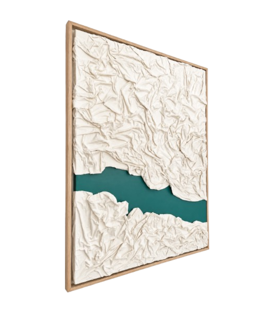 Arctic Circle – Modern Textured Wall Art with Beige Frame 105×80 cm