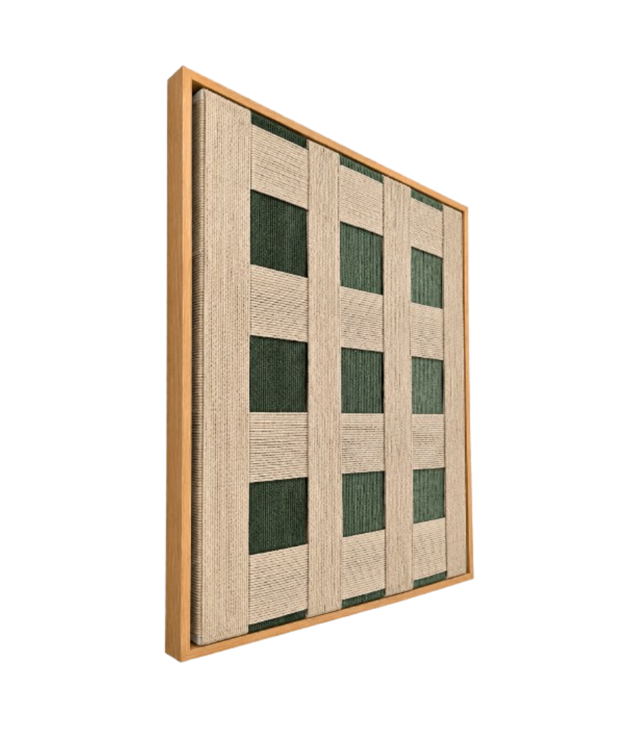 Earth’s Own Weave Macramé Wall Art with Beige Frame | 85 × 65 cm