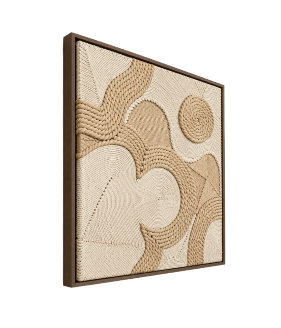 Wavy Wonders Rope Handcrafted Wall Art | 60 × 60 cm