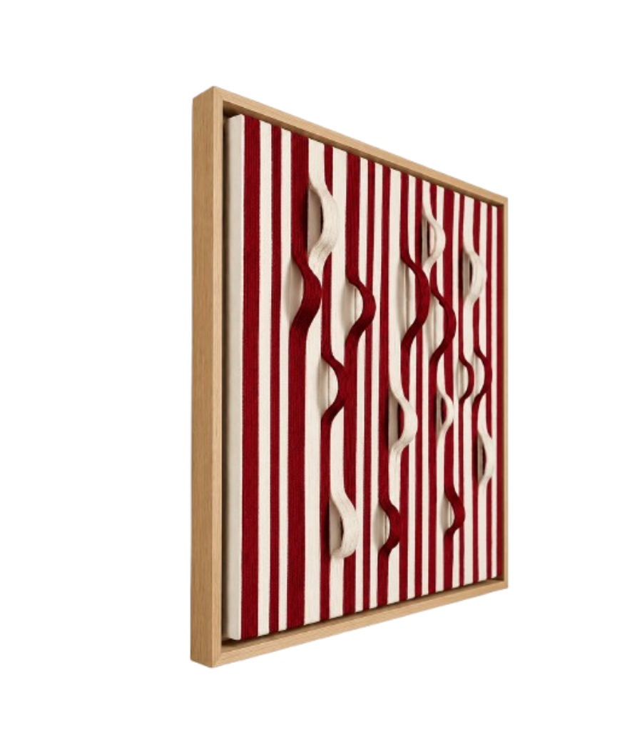 3D Rope Wall Art Wavy Wonders for Modern Interiors 80 × 60cm