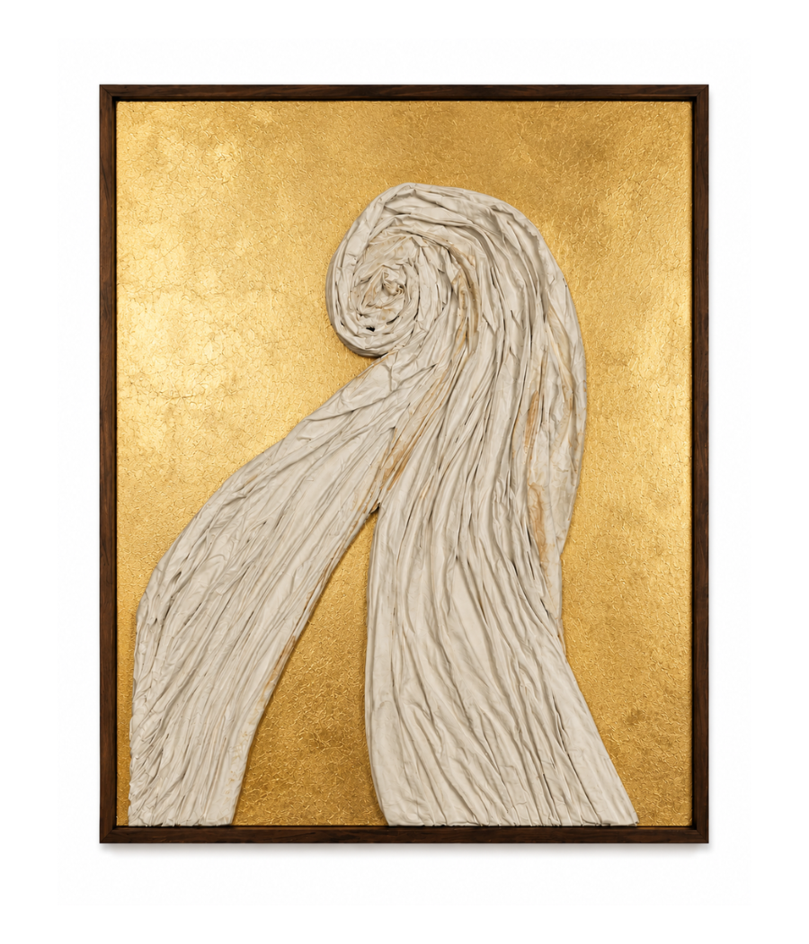 Ethereal Swirl framed textured wall art 100x76 cm