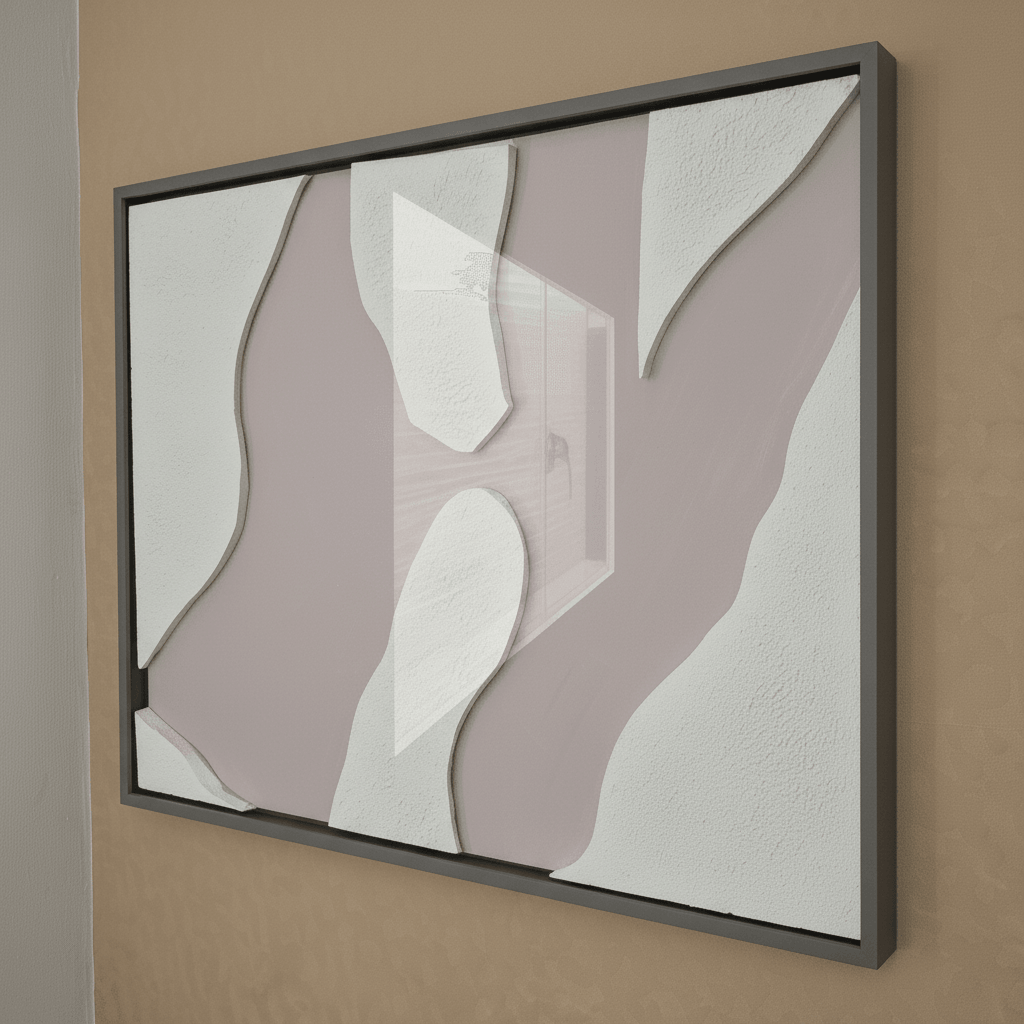 Soft Divide – Modern Abstract Fabric Wall Art 100 × 76 cm