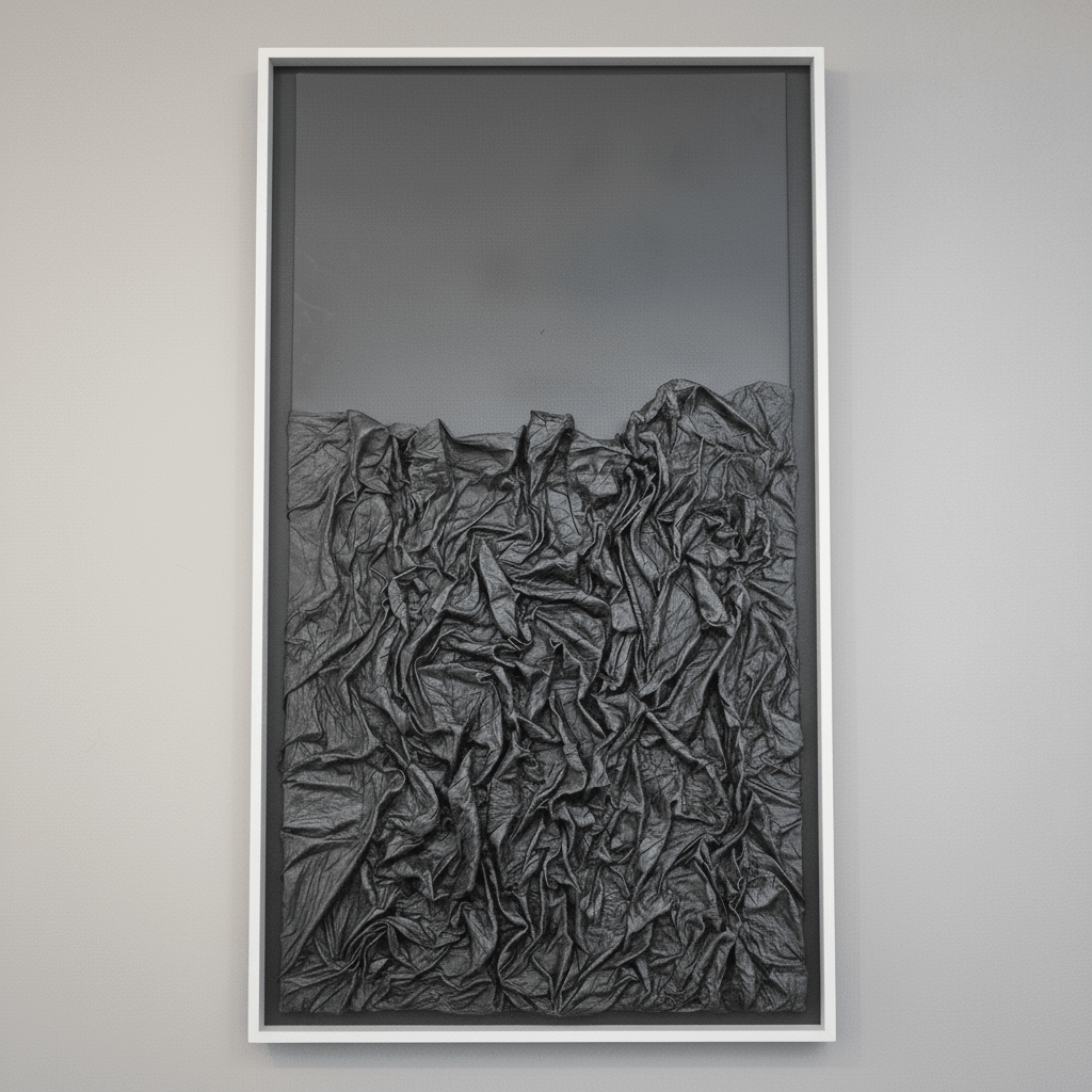 Veil of Shadows – Handmade Modern Textured Art 150 × 60 cm