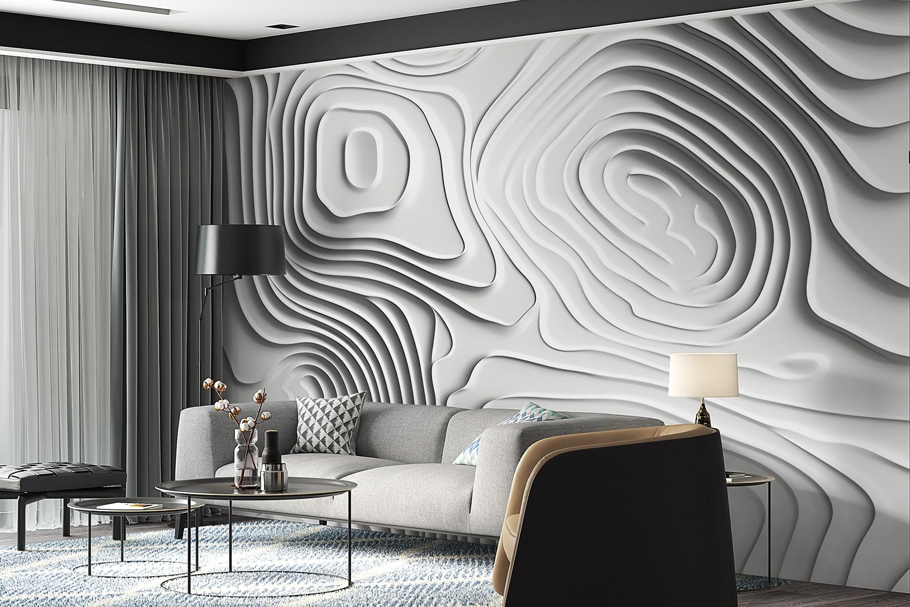 Contours Collection Modern Contour Art Textured Wall Art UAE Rubber Strip Eco-Friendly Wall Art Handmade Art UAE Modern Art for InteriorsSustainable Art Collection Unique Textured ArtContemporary Art on Canvas