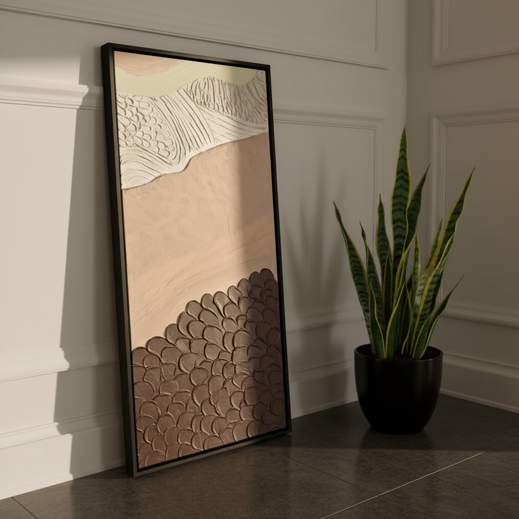 Silent Geological Flow – Sculptural Wall Art for Homes 150×60cm (B)