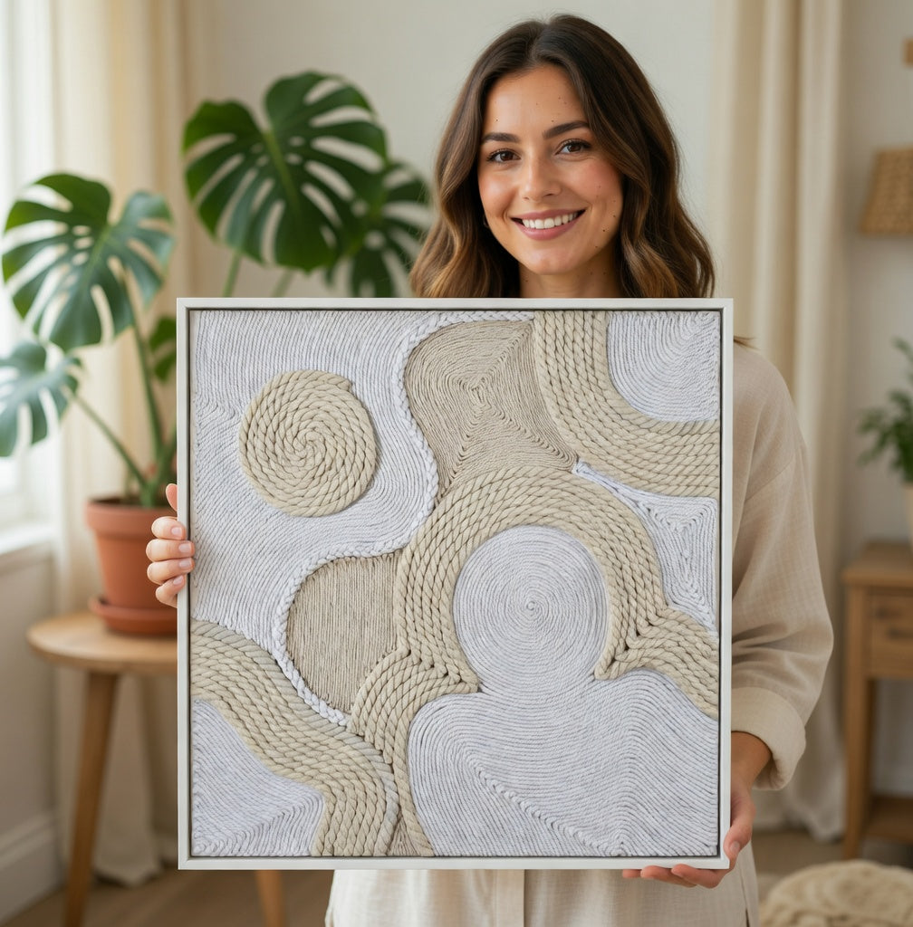 Wavy Wonders Rope Handcrafted Wall Art for Dubai Interiors