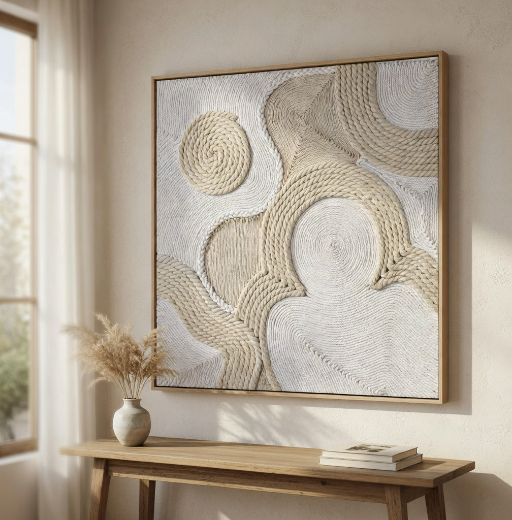 Wavy Wonders Rope Handcrafted Wall Art for Dubai Interiors
