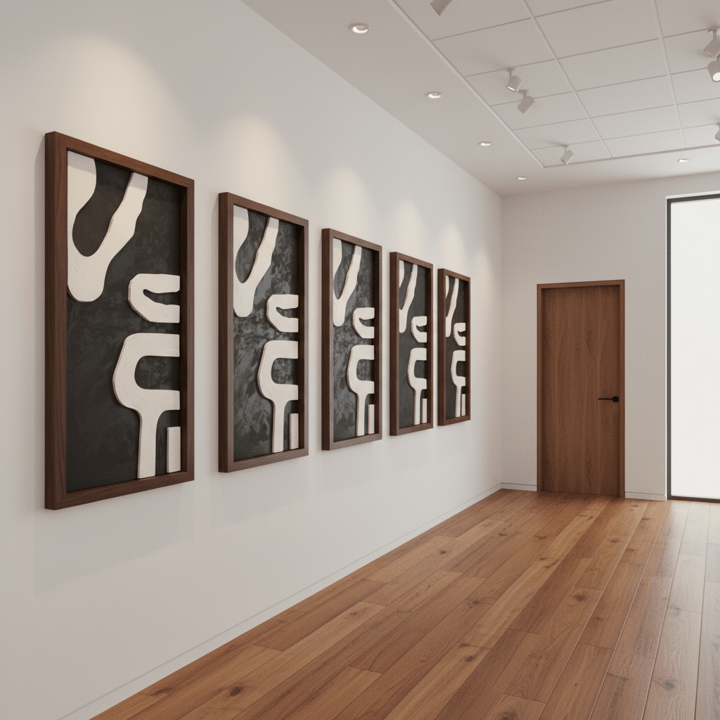 Ancient Pathways – Modern Geometric Wall Art for Home Interiors 150 × 60 cm