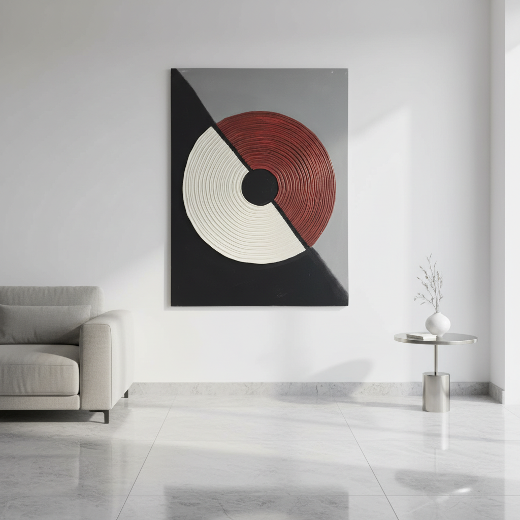 Earthbound Harmony – Modern Geometric Handcrafted Wall Art 100 × 76 cm