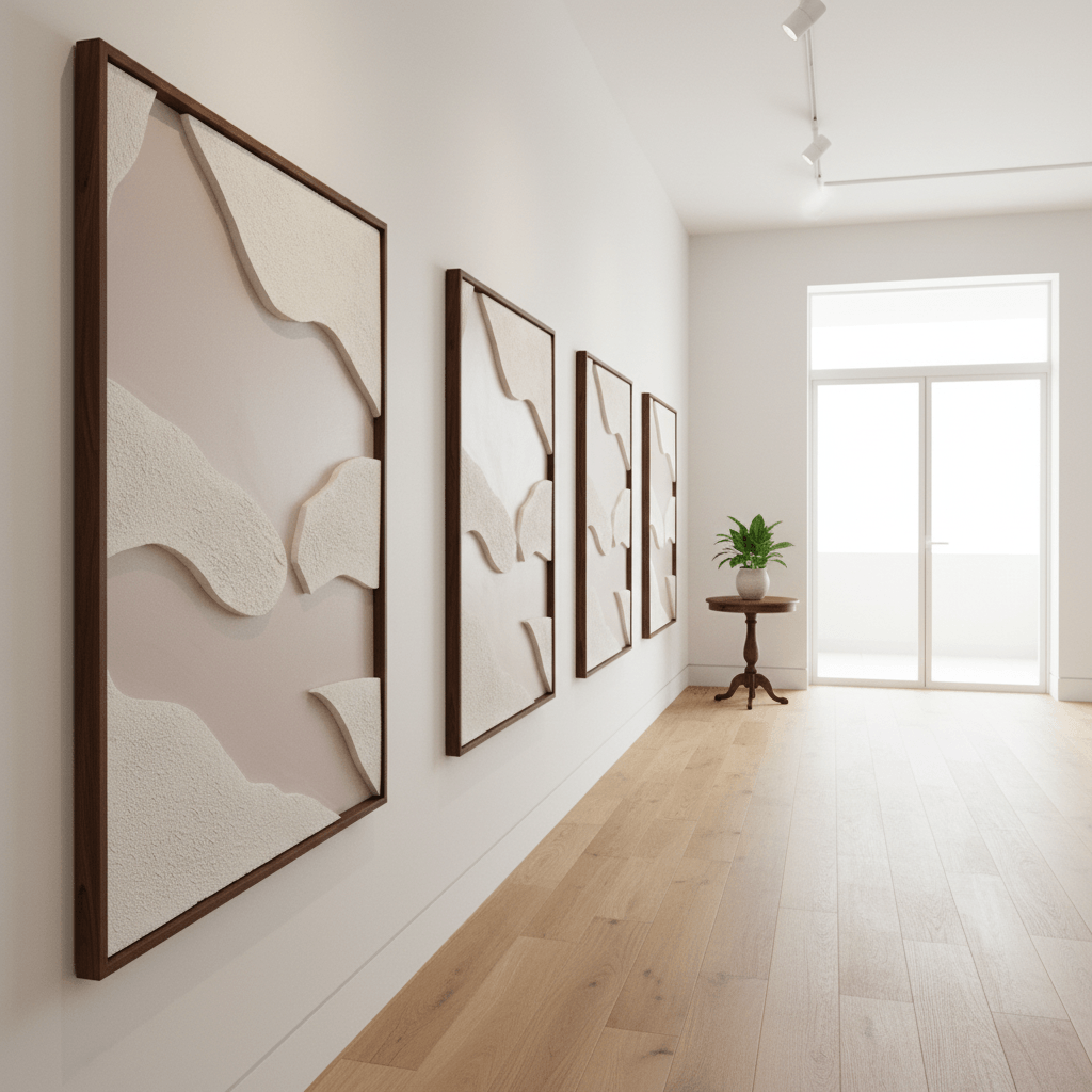 Soft Divide – Modern Abstract Fabric Wall Art 100 × 76 cm