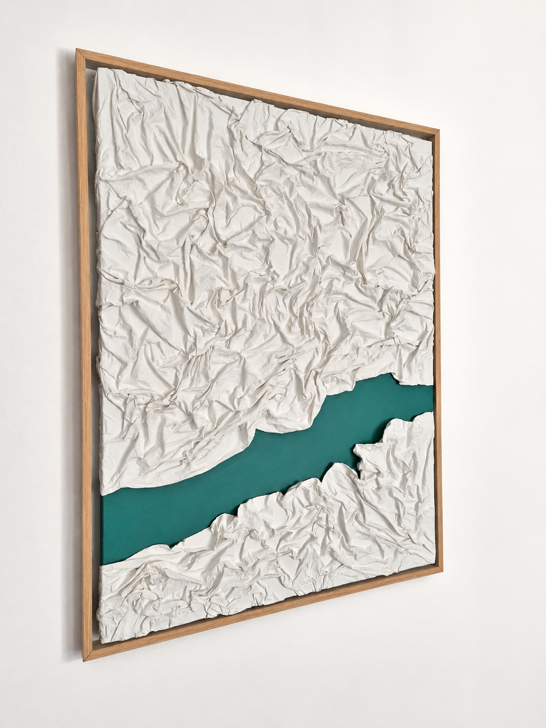 Arctic Circle – Modern Textured Wall Art with Beige Frame 100×76cm