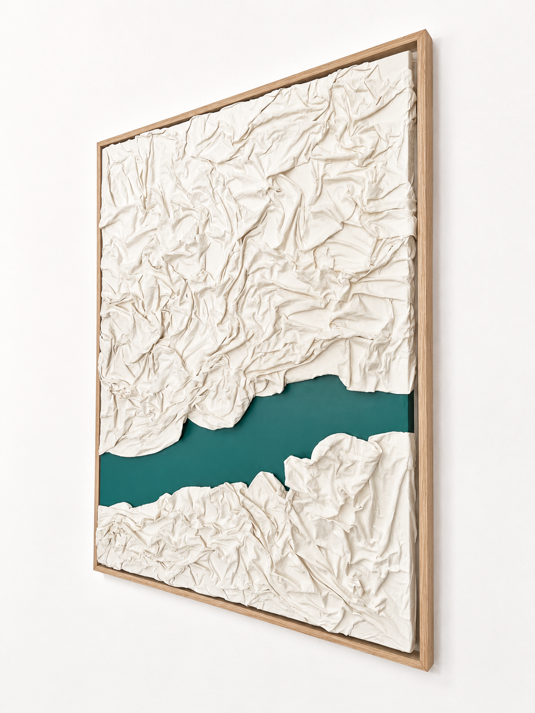 Arctic Circle – Modern Textured Wall Art with Beige Frame 100×76cm