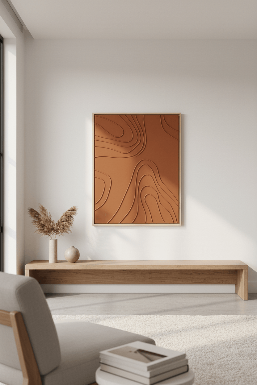 Best wall decor Dubai for living room with dimensional abstract forms