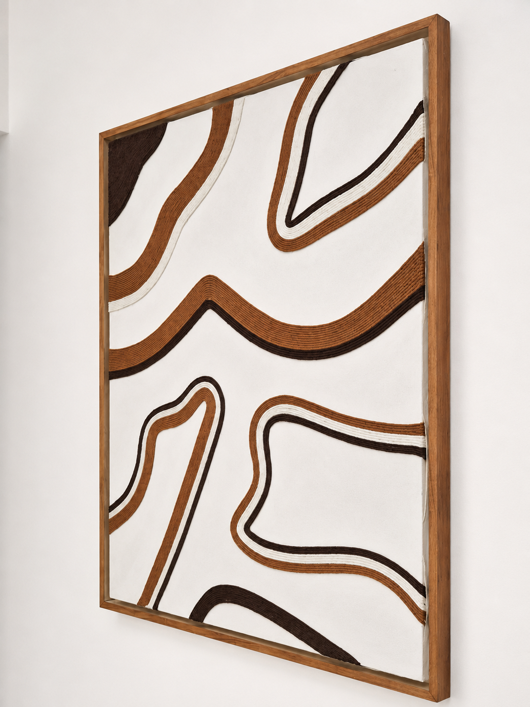 Brown ochre and white macrame artwork UAE