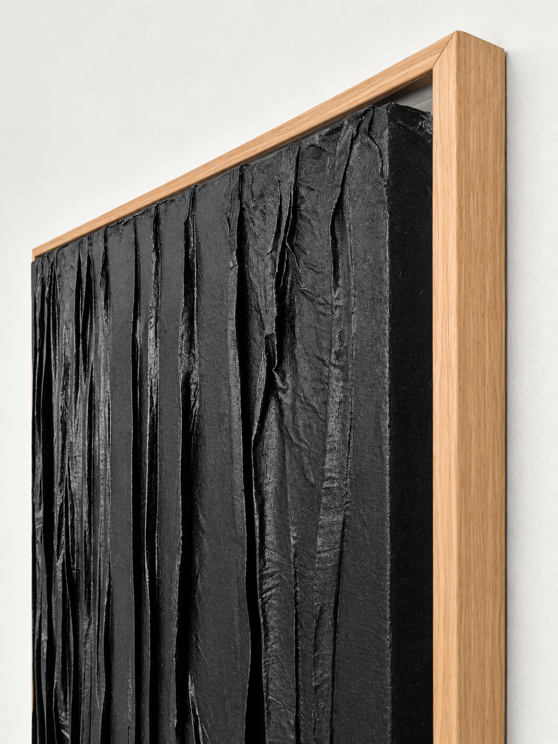 Deep Charcoal Tones – Modern Textured Wall Art with Beige Frame 108 x 82 cm