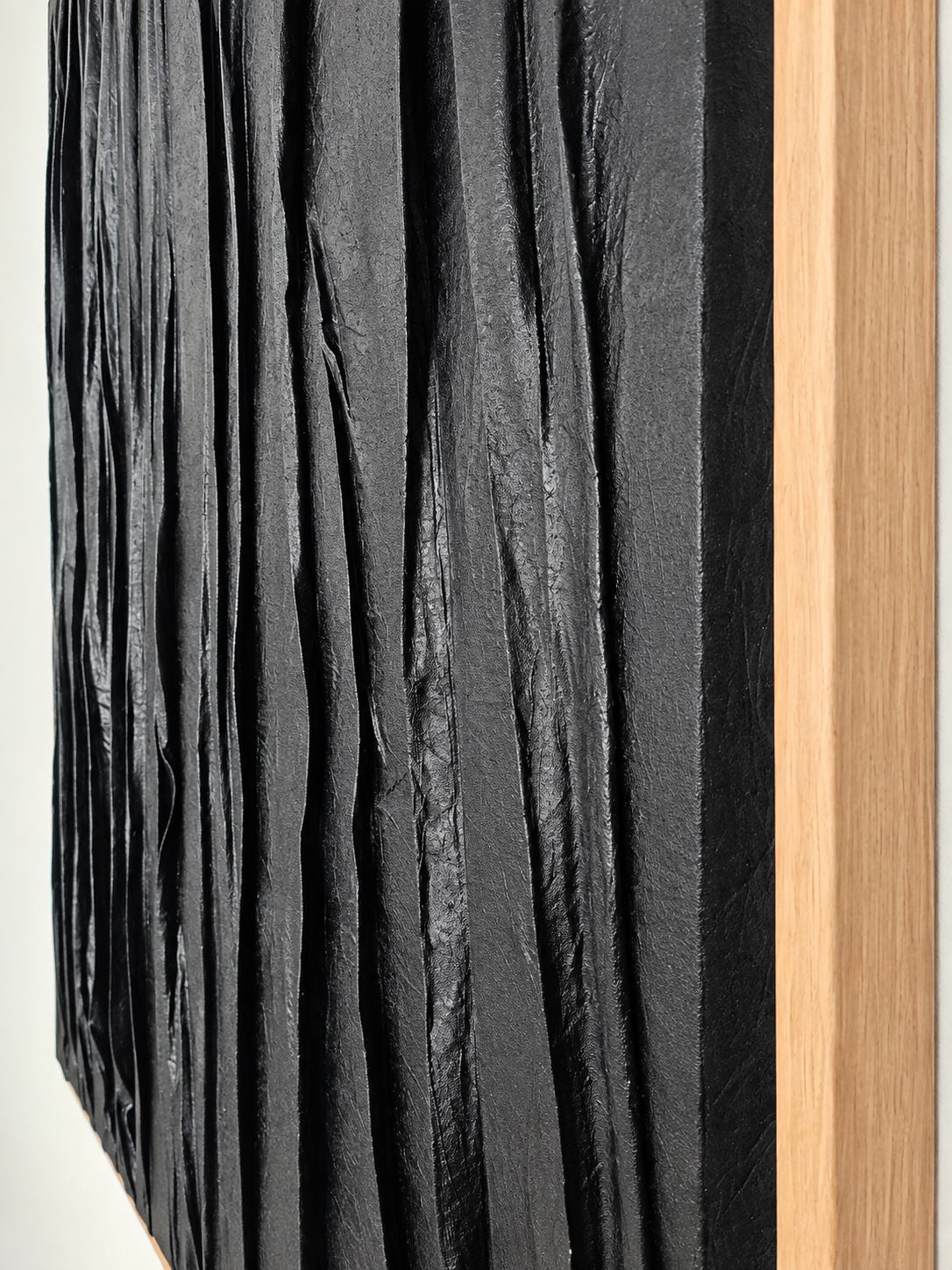 Deep Charcoal Tones – Modern Textured Wall Art with Beige Frame 108 x 82 cm