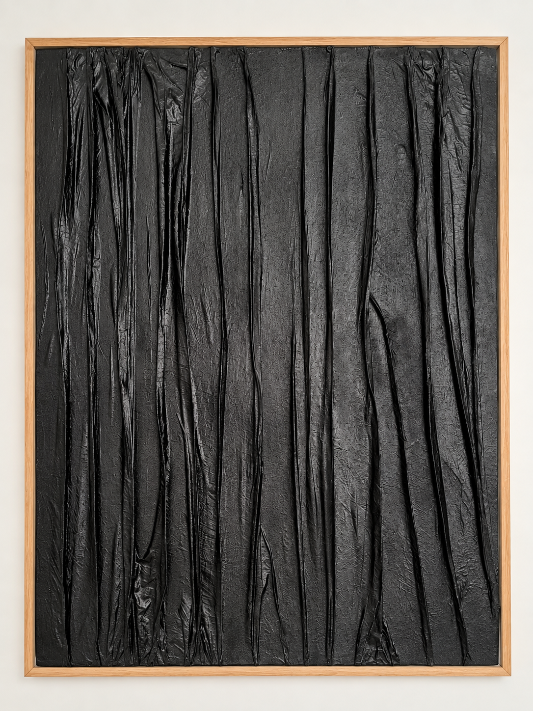 Deep Charcoal Tones – Modern Textured Wall Art with Beige Frame 108 x 82 cm