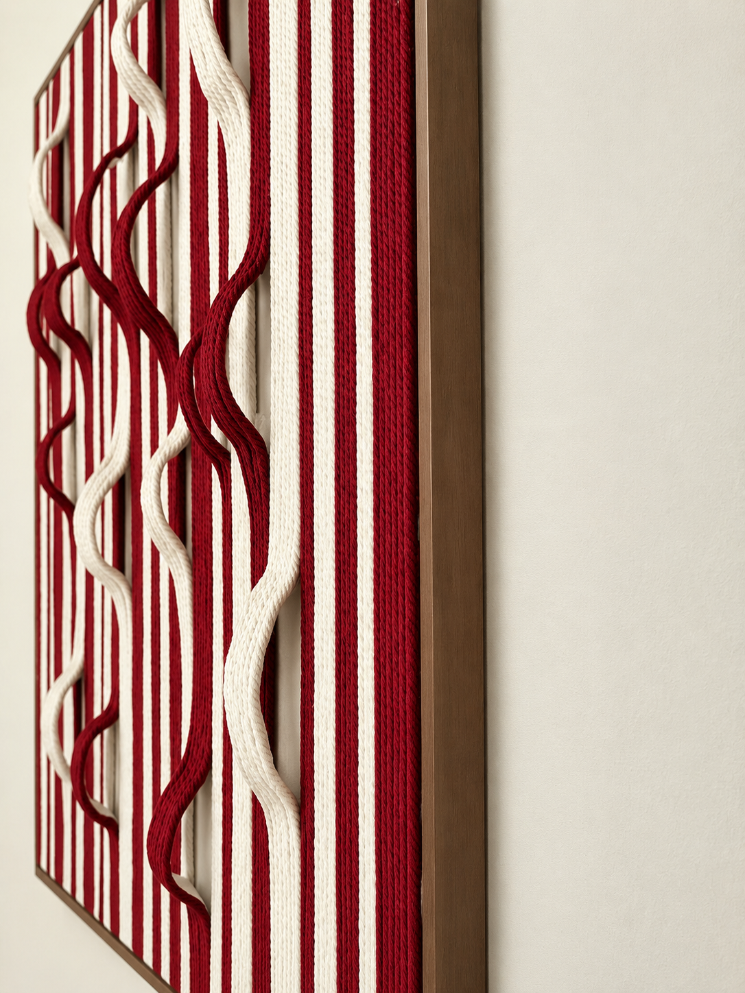 3D Rope Wall Art Wavy Wonders for Modern Interiors 80 × 60cm