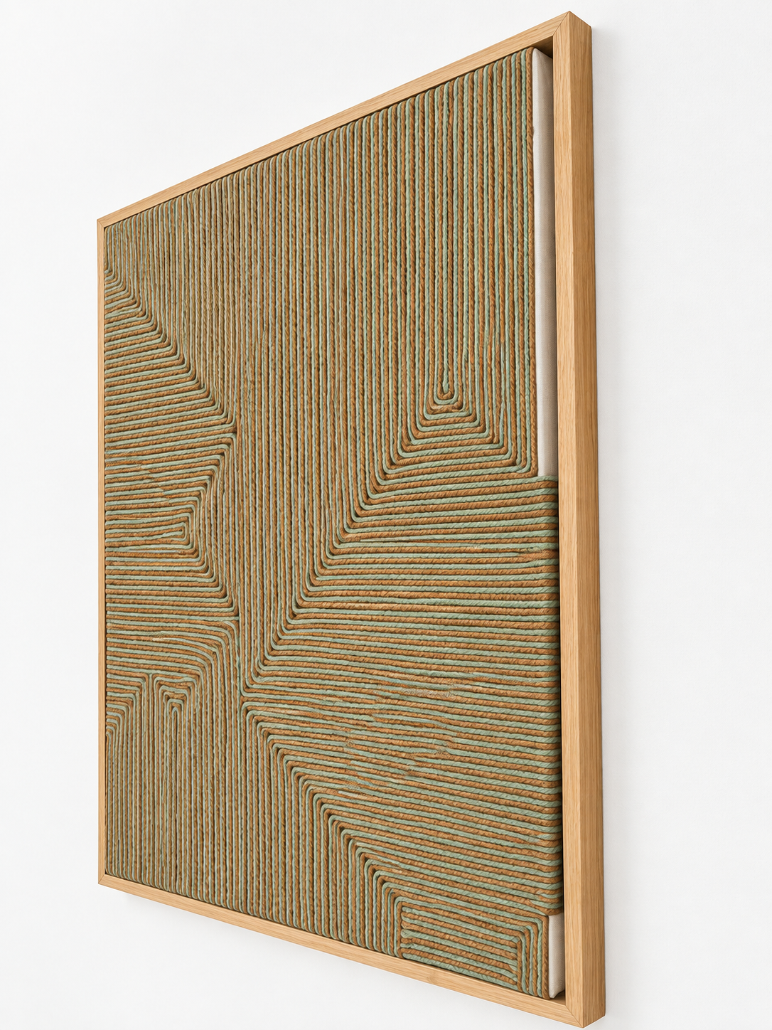 Nature's Knots Textured Macramé Wall Art – Beige Frame | 85 × 65 cm