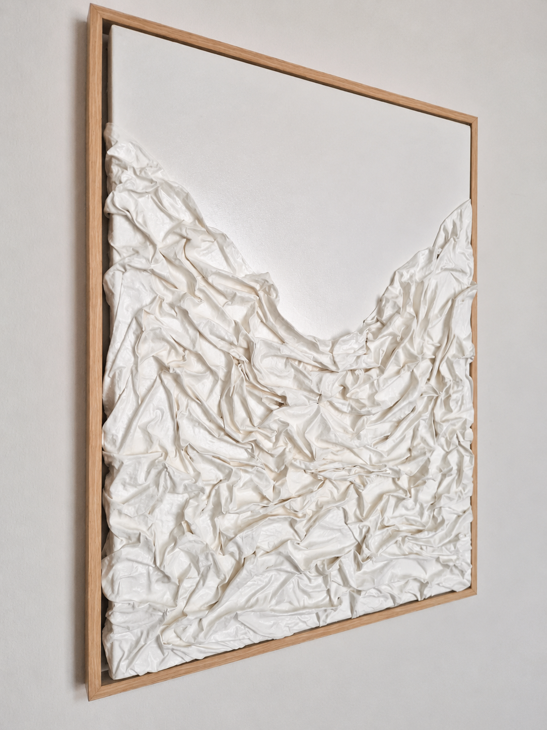 Fossilized Drapes Limited Edition Textured Wall Art with Beige Frame 85 × 65 cm