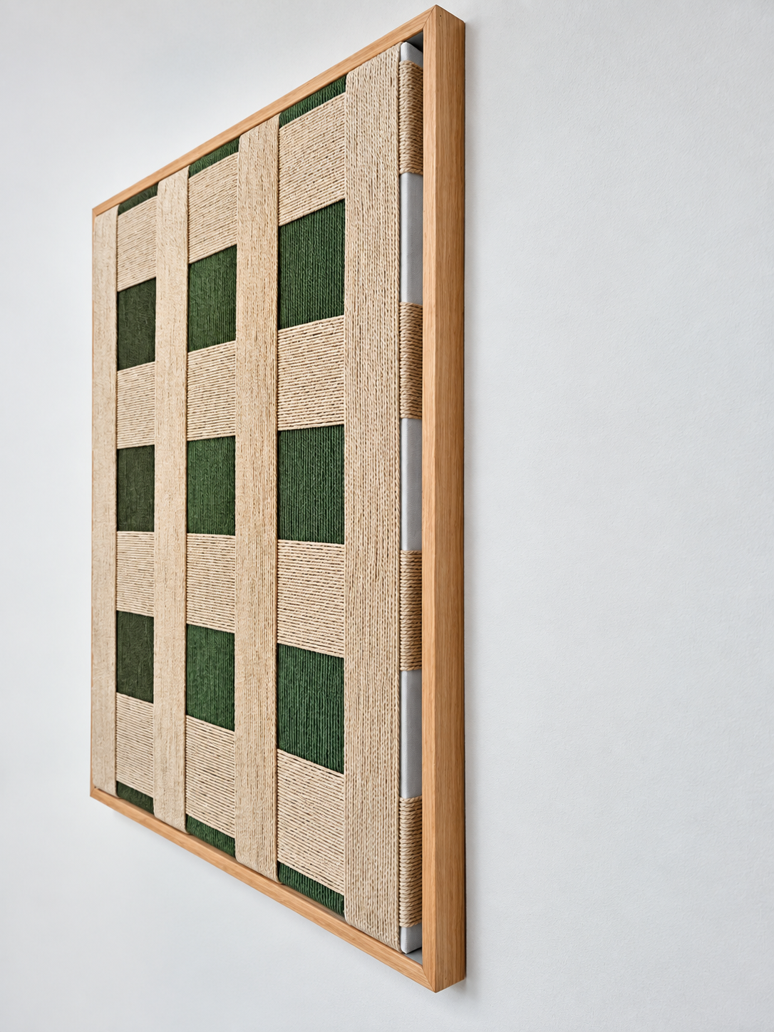Earth’s Own Weave Macramé Wall Art with Beige Frame  | 80 × 60 cm