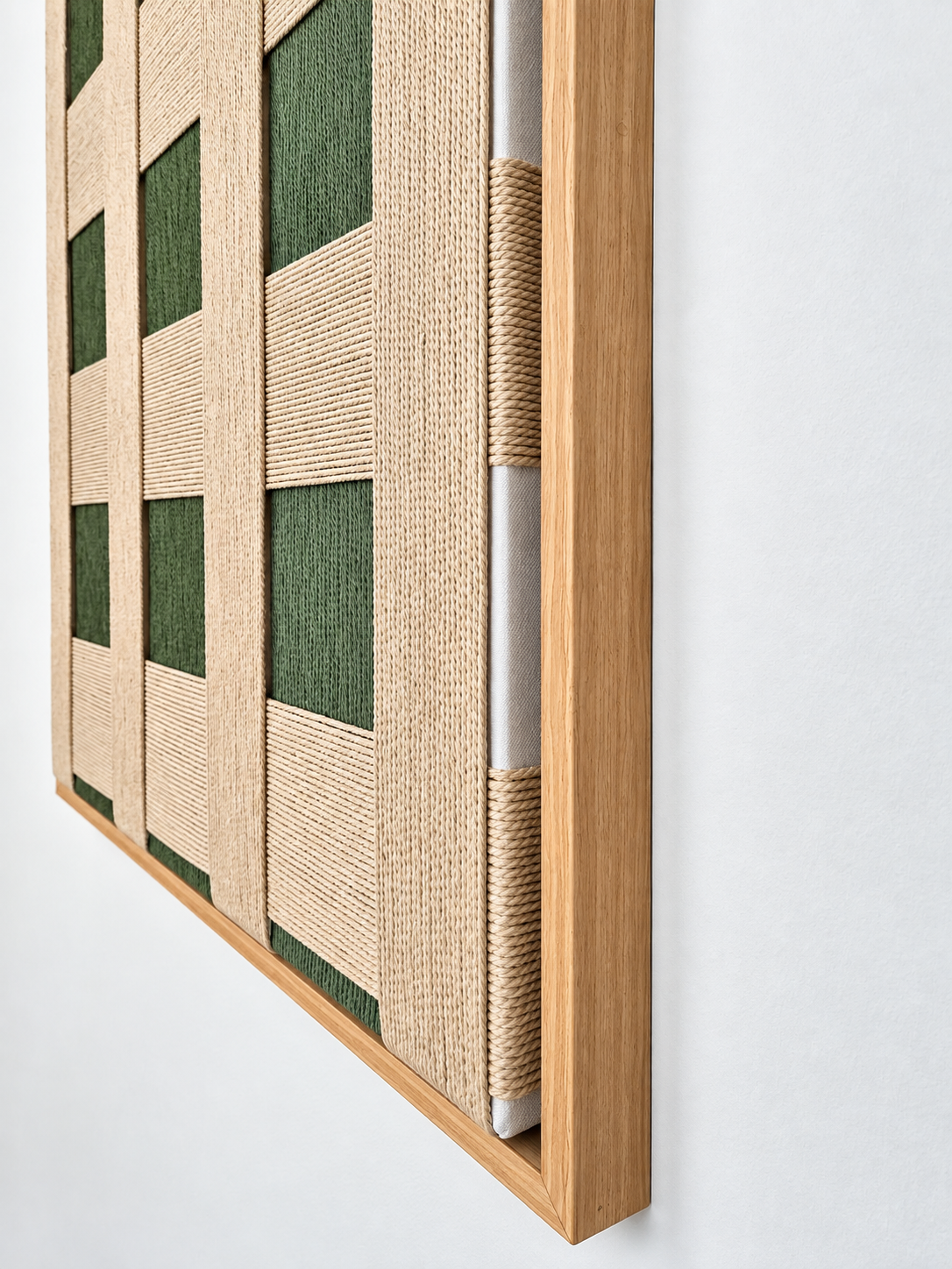 Earth’s Own Weave Macramé Wall Art with Beige Frame  | 80 × 60 cm