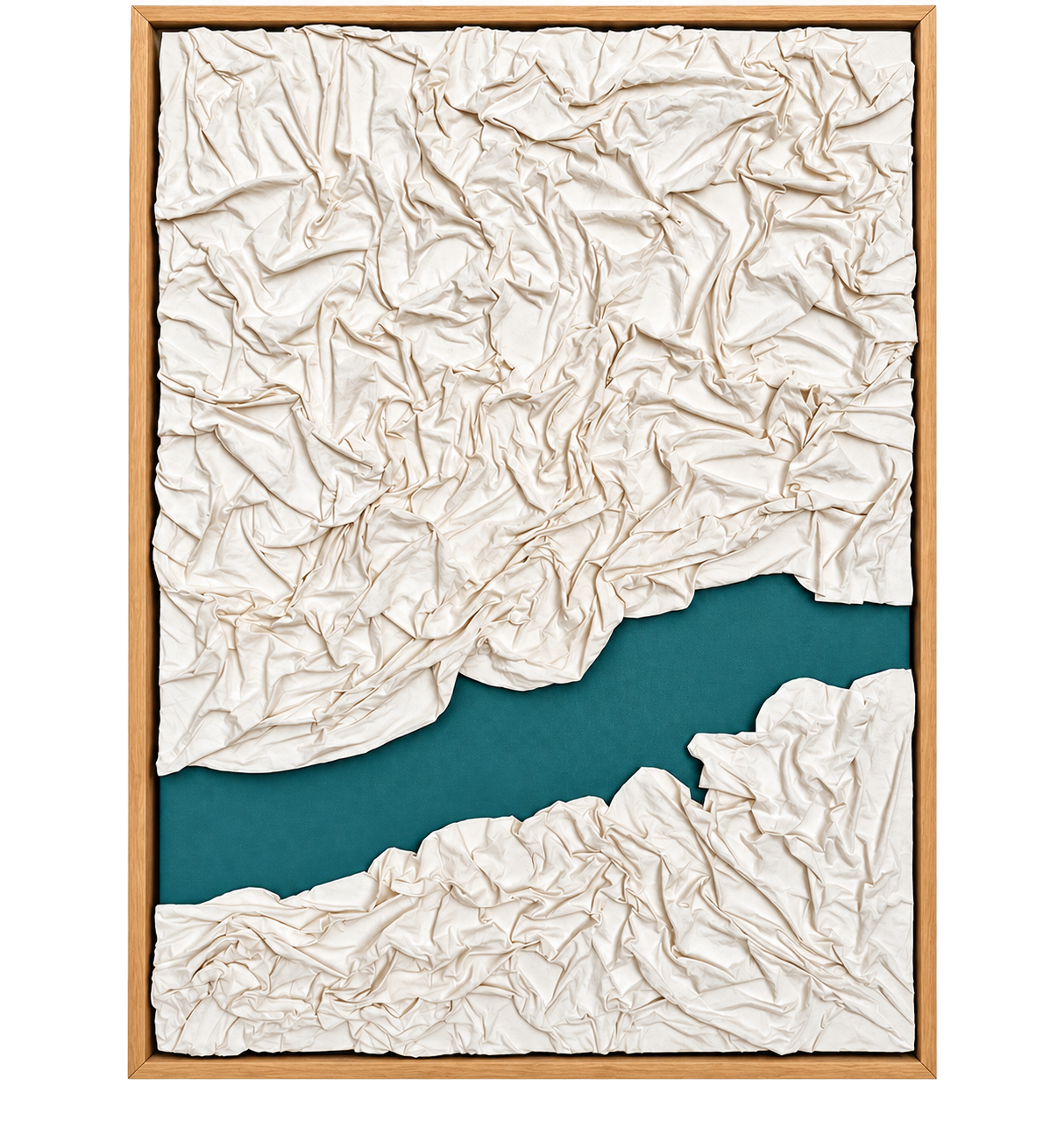 Arctic Circle – Modern Textured Wall Art with Beige Frame 100×76cm