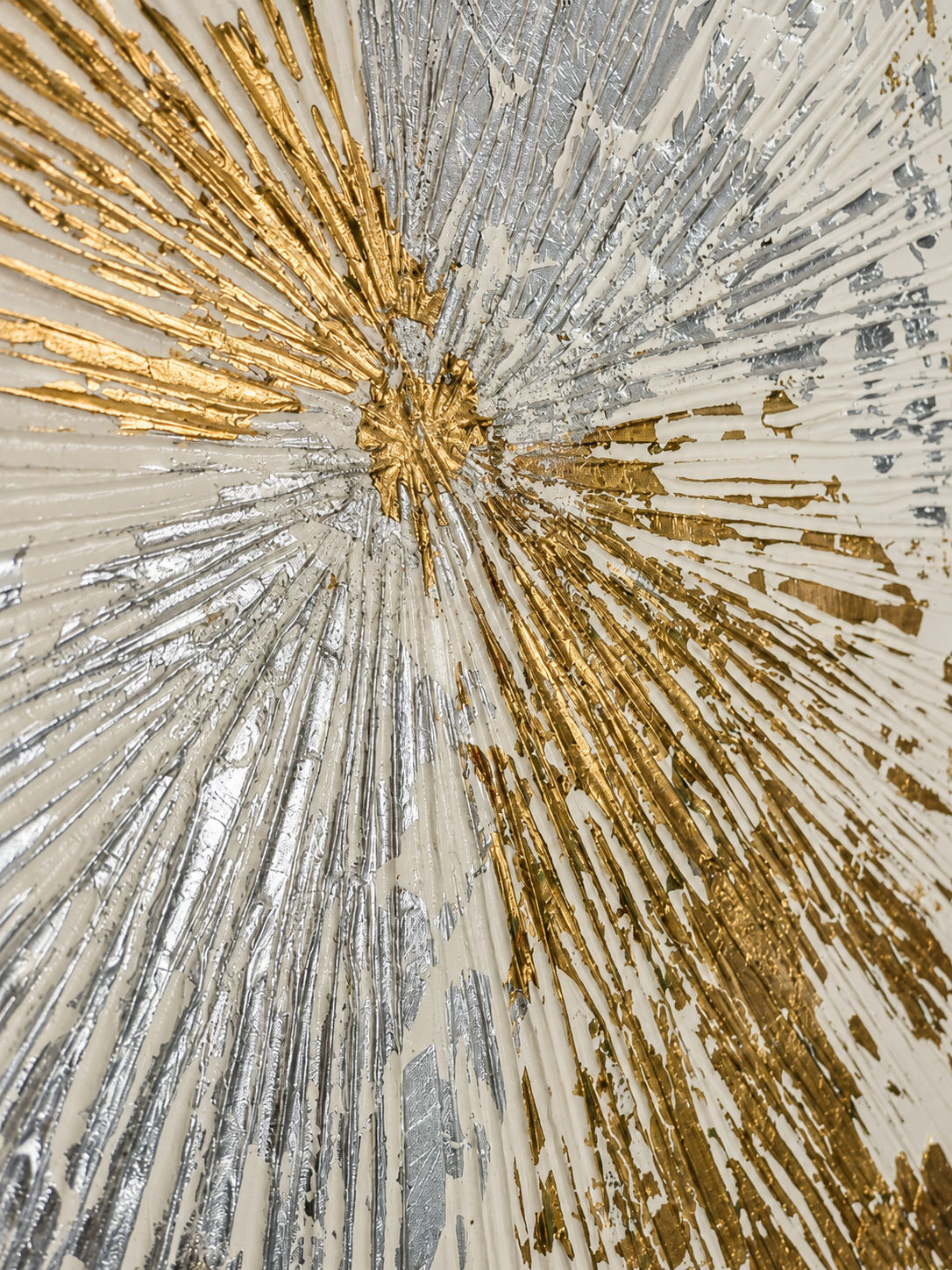 Luminous Divide Luxury Abstract Wall Art with Brown Frame 100 × 76 cm