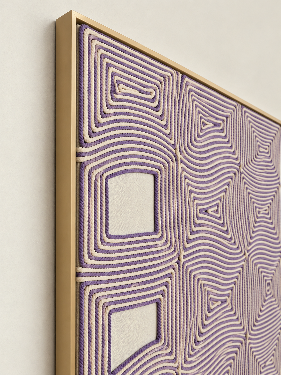 Dungaree Contours "Rustic" Textured Macramé Wall Art | 80 × 60 cm