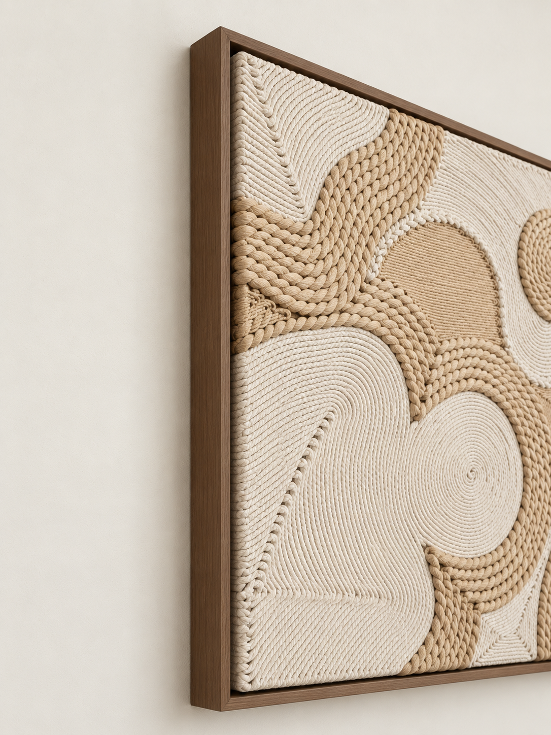 Wavy Wonders Rope Handcrafted Wall Art | 60 × 60 cm