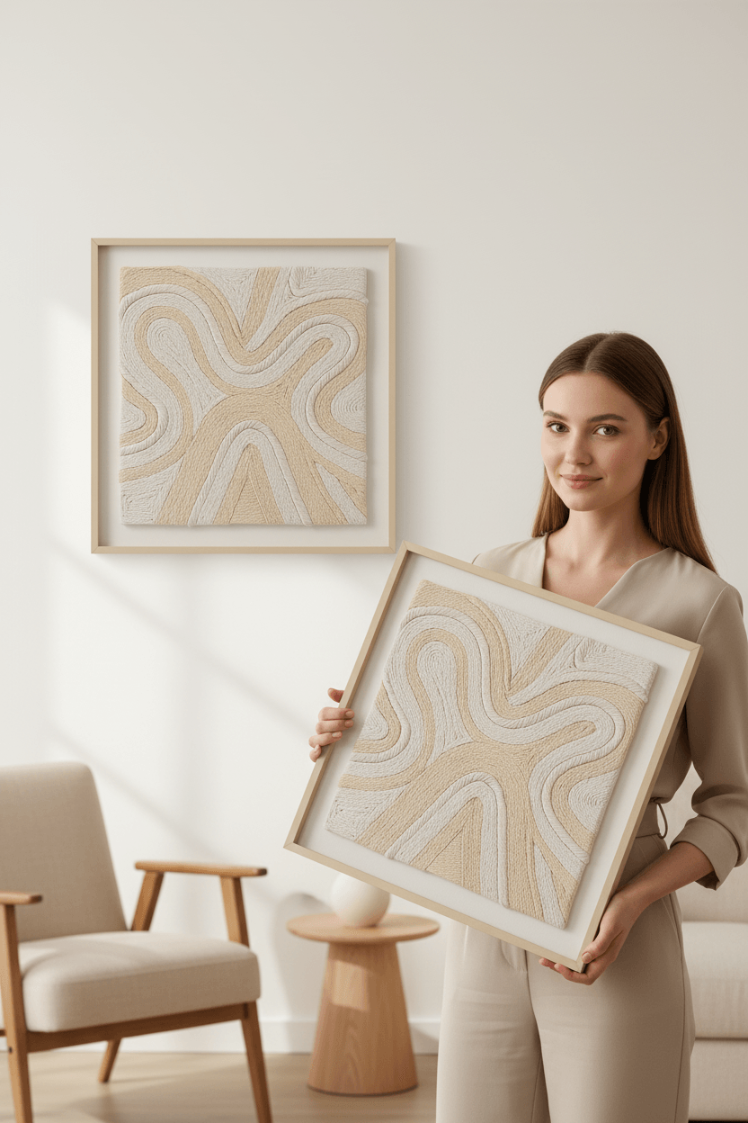 Frameless 3D Handcrafted Rope Wall Decor UAE