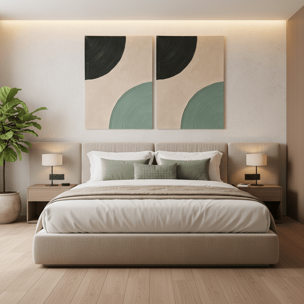 Frameless canvas wall art pair UAE