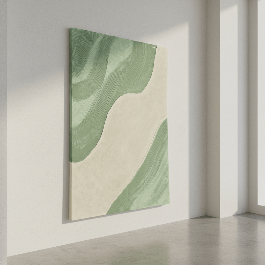Green textured wall art for home interiors