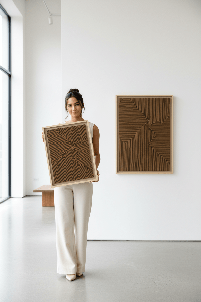 Handcrafted wall décor Abu Dhabi featuring organic knotted tapestry design