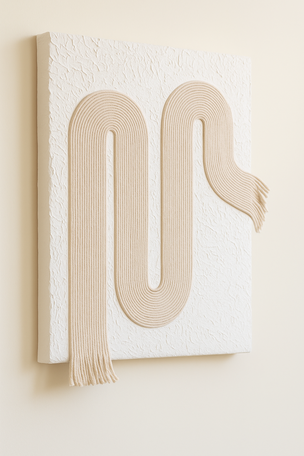 Handmade woven fiber artwork