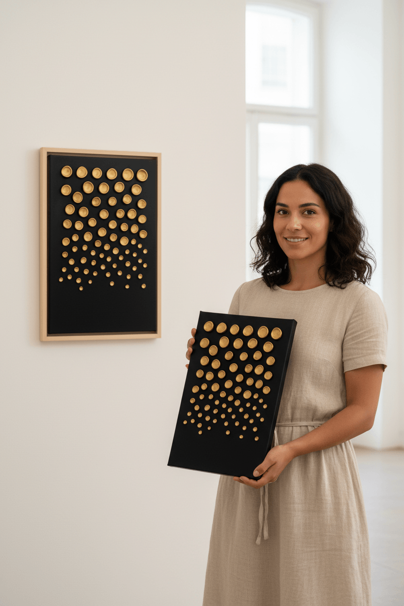 Luxury textured gold wall art UAE