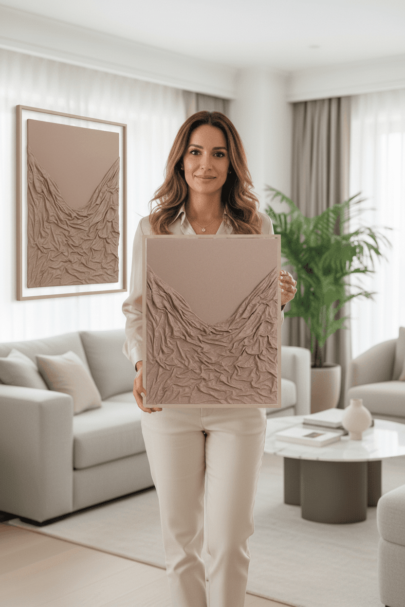 Minimalist earthy wall art UAE