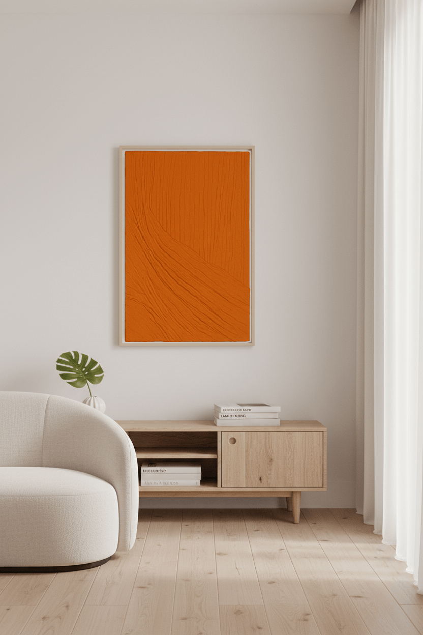 Minimalist organic fiber artwork Dubai