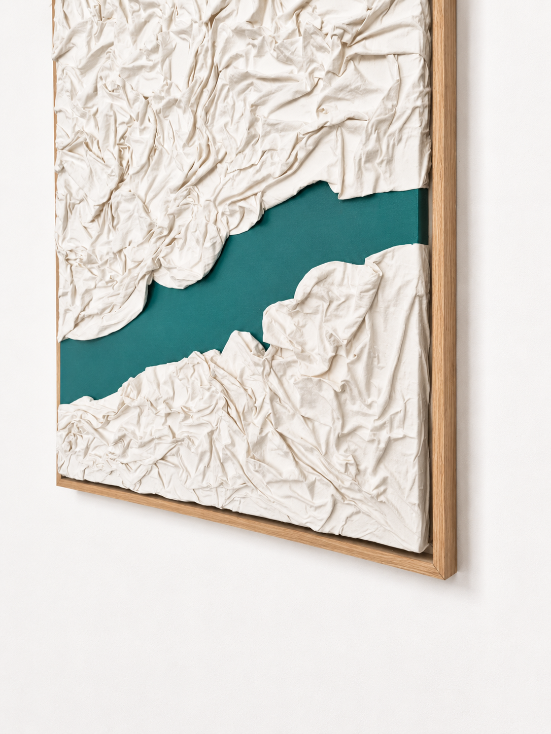 Arctic Circle – Modern Textured Wall Art with Beige Frame 100×76cm