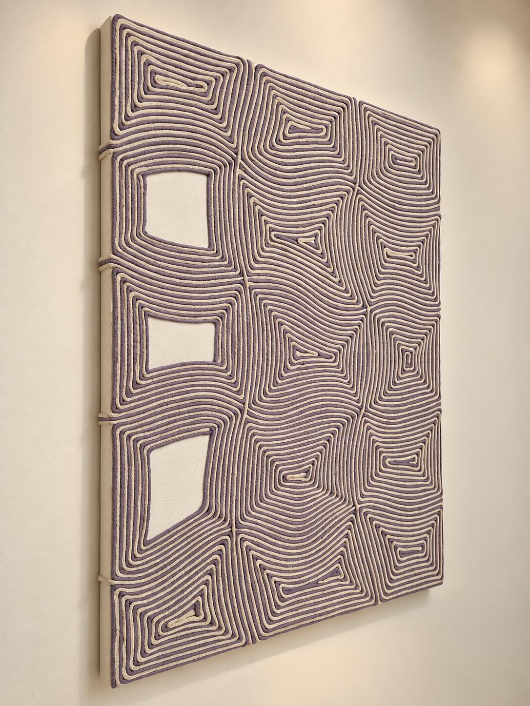 Purple and cream textured wall art UAE